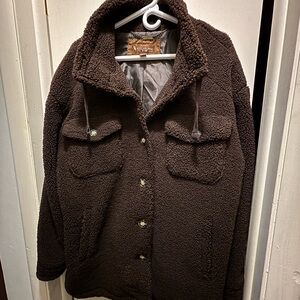 *SOLD LOCALLY* Koolaburra by Ugg Chocolate Brown Sherpa Coat Shacket Jacket